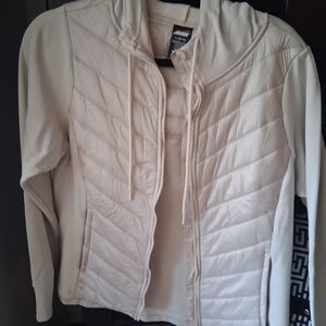 Avia Women's Cream Quilted Hooded Puffer Jacket